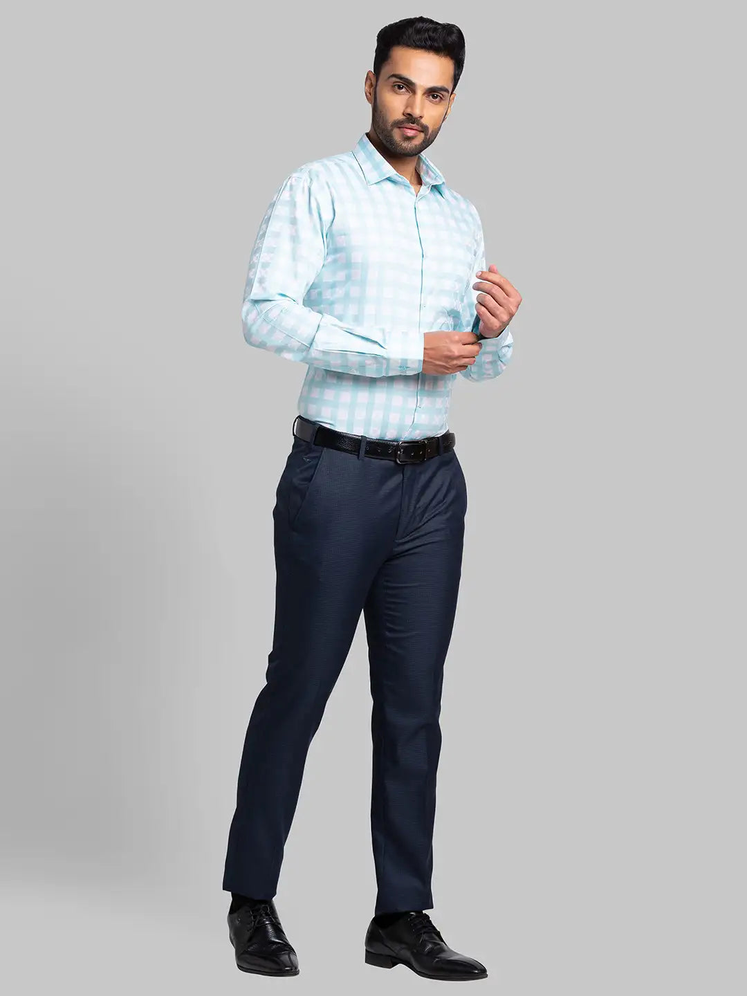 Men Super Slim Fit Grey Trouser
