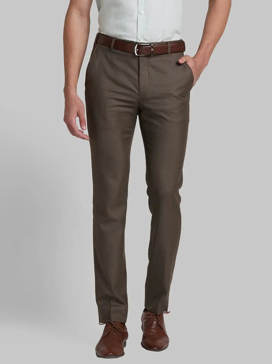 Men Super Slim Fit Brown Trouser