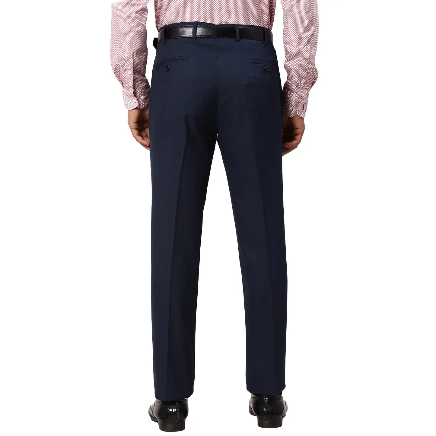 Men Grey Slim Fit Structure Polyester Blend   Trouser