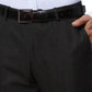 Men Grey Smart Fit Checks Polyester Blend   Trouser
