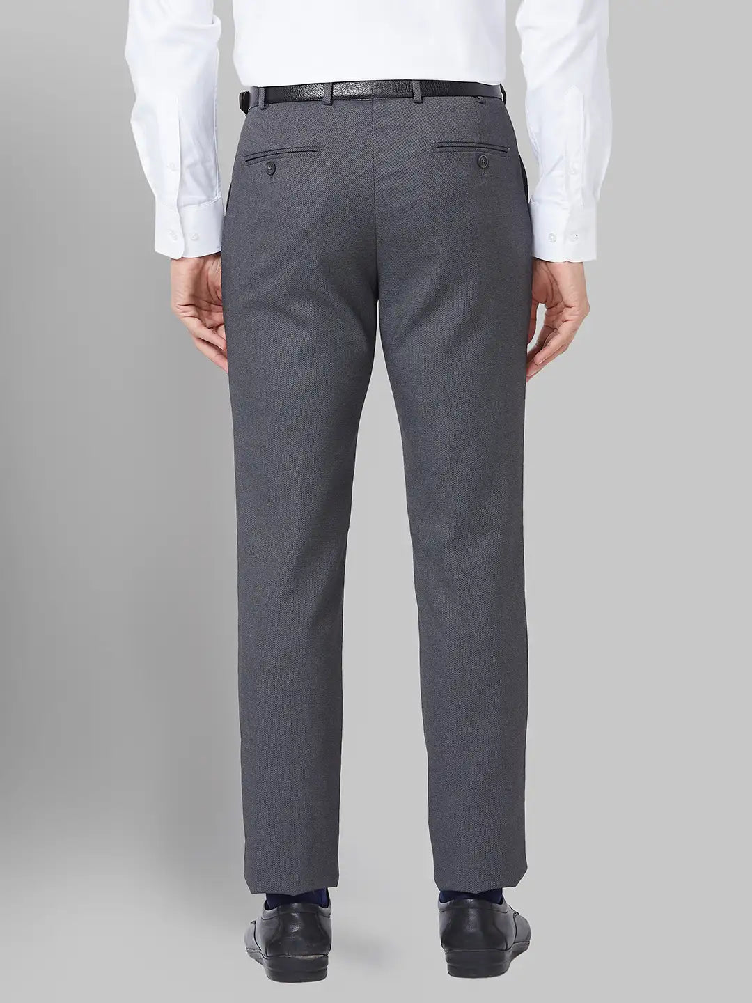 Men Black Super Slim Fit Structure Polyester Blend Trouser