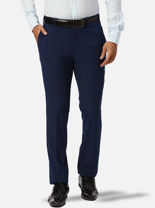 Park Avenue Slim Fit Solid Fancy Blue Trouser