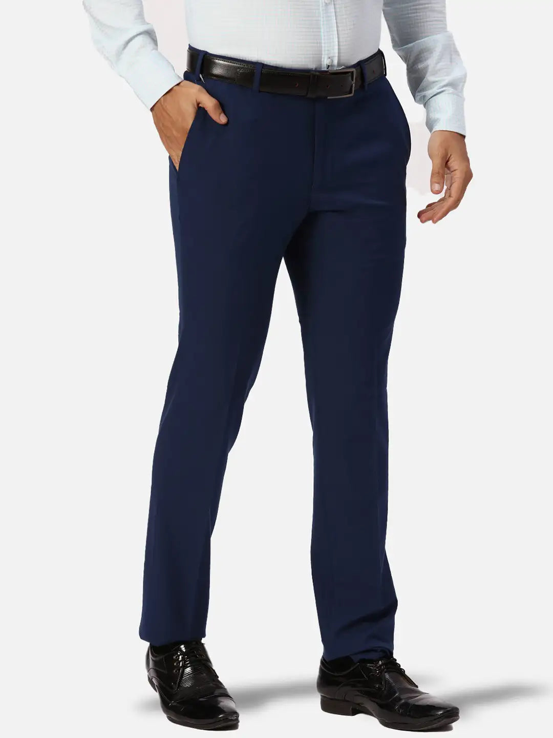 Park Avenue Slim Fit Solid Fancy Blue Trouser