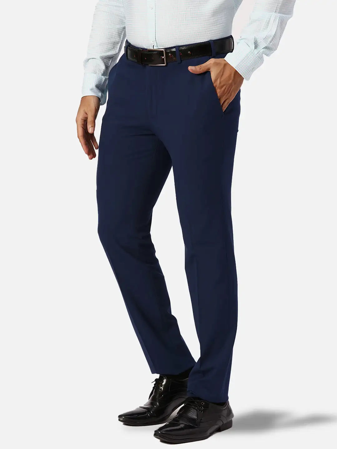 Park Avenue Slim Fit Solid Fancy Blue Trouser