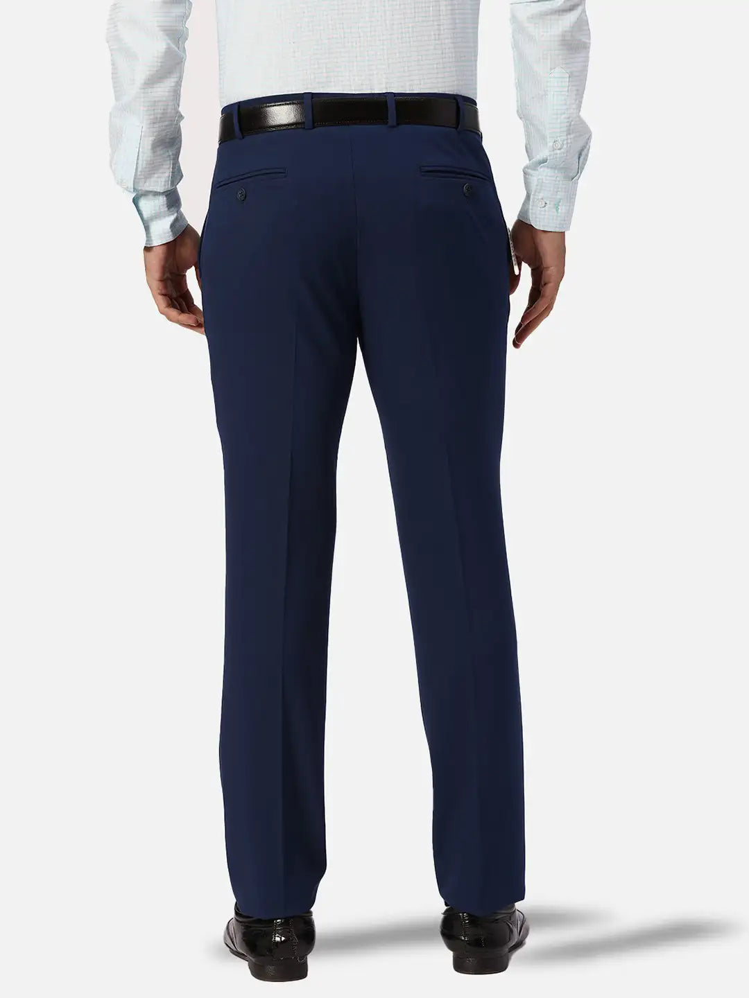 Park Avenue Slim Fit Solid Fancy Blue Trouser