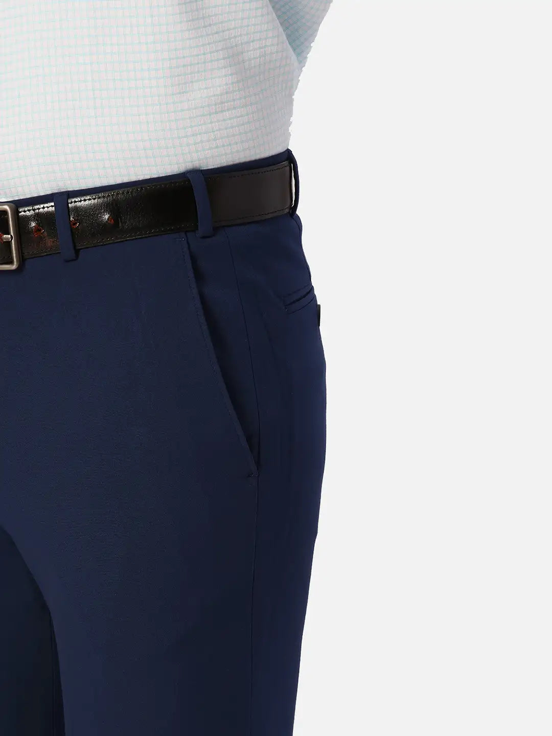 Park Avenue Slim Fit Solid Fancy Blue Trouser