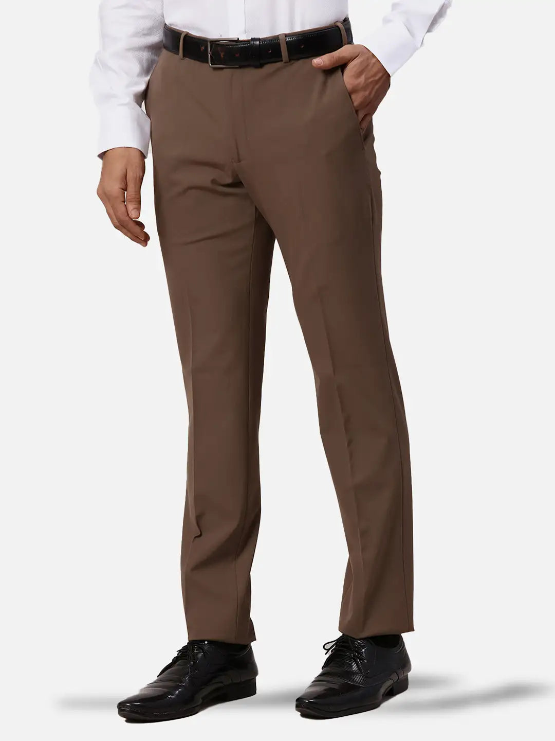 Park Avenue Slim Fit Solid Black Trouser