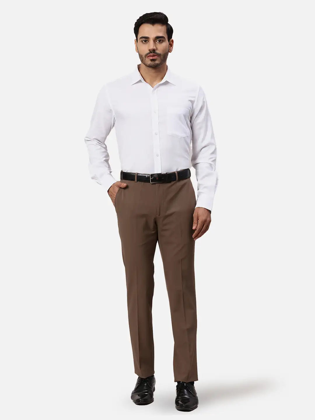Park Avenue Slim Fit Solid Black Trouser