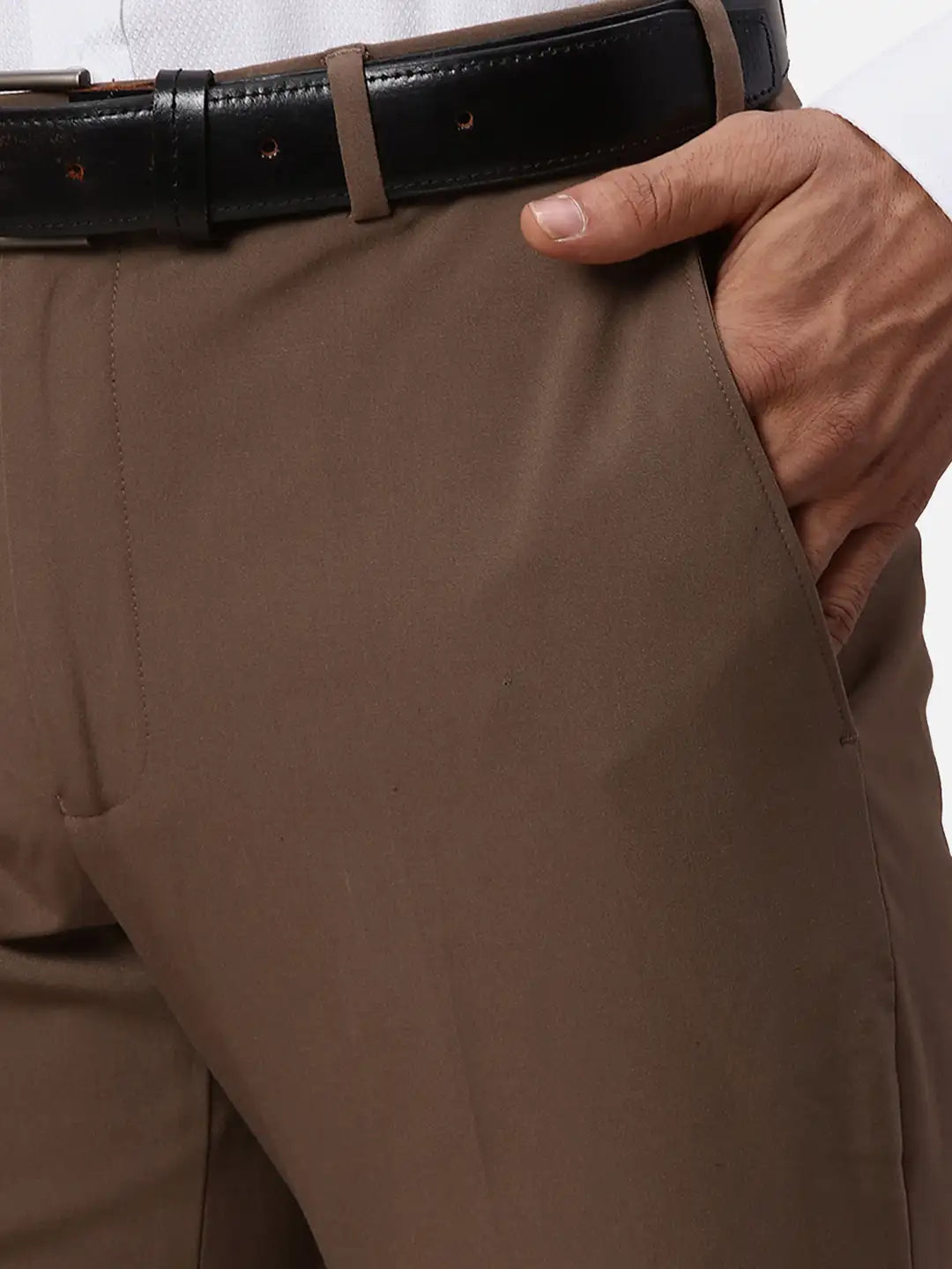 Park Avenue Slim Fit Solid Black Trouser