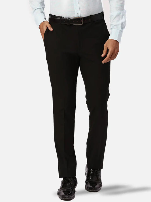 Park Avenue Slim Fit Solid Dark Green Trouser