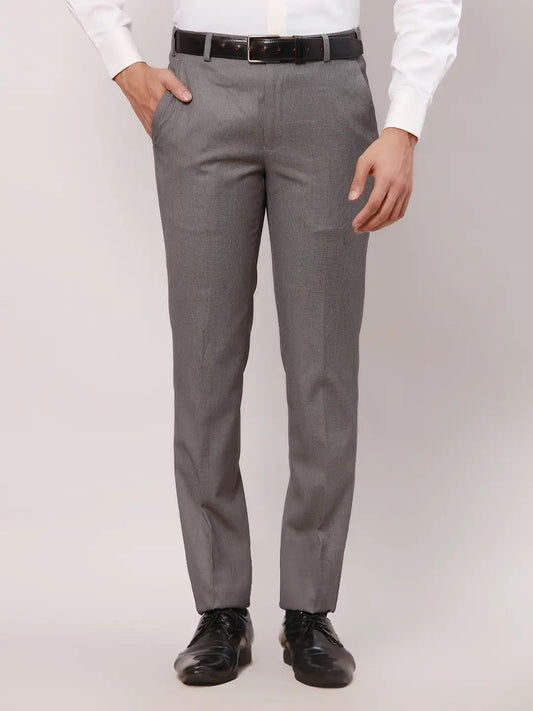 Park Avenue Men Black Structure Slim Fit Terelyen Blend Trouser