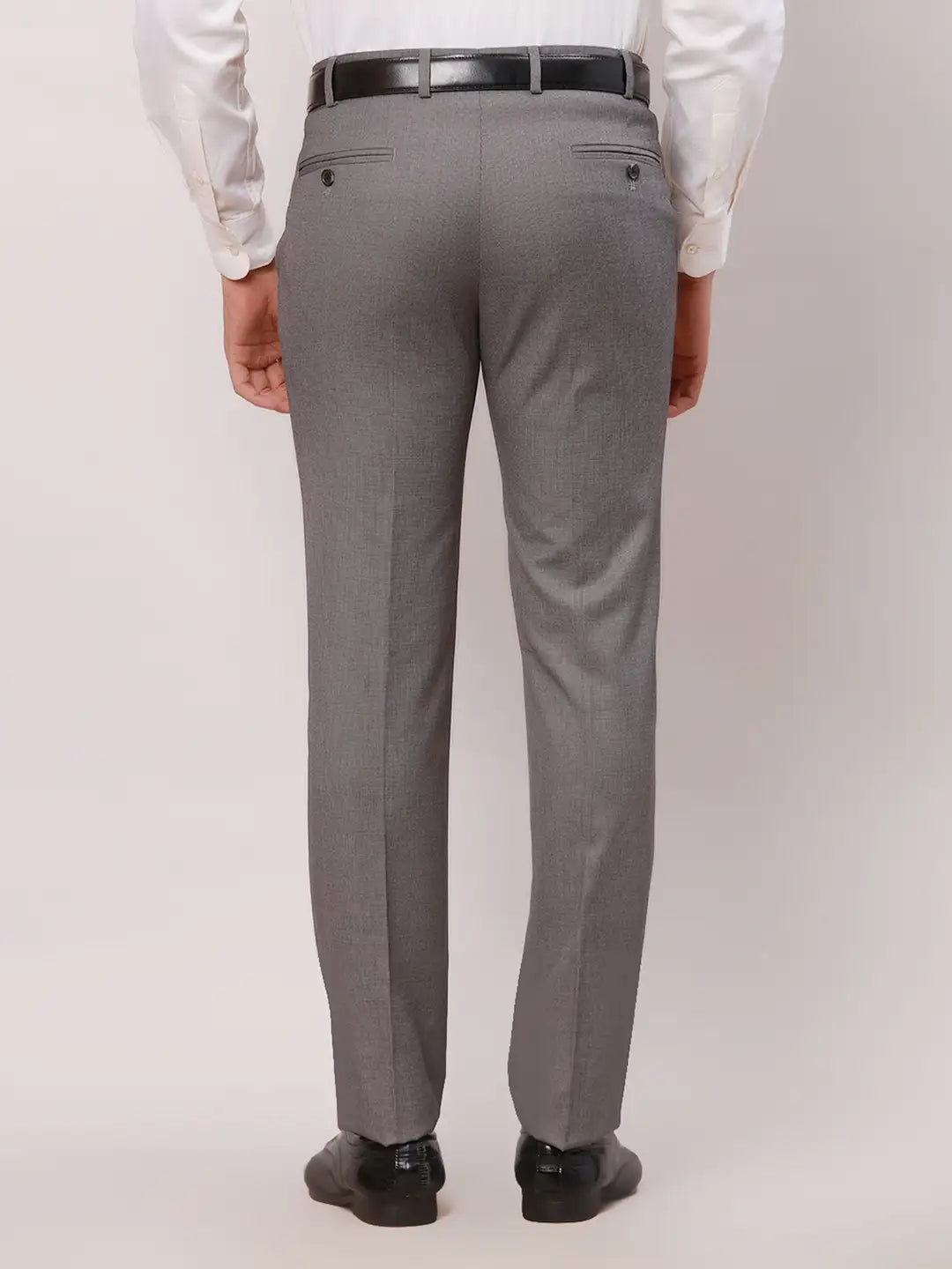 Park Avenue Men Black Structure Slim Fit Terelyen Blend Trouser