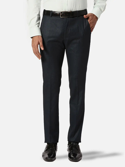 Park Avenue Slim Fit Checkered Fancy Blue Trouser