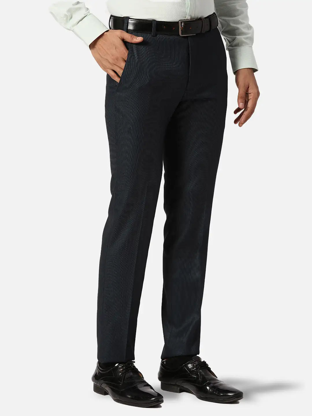 Park Avenue Slim Fit Checkered Fancy Blue Trouser
