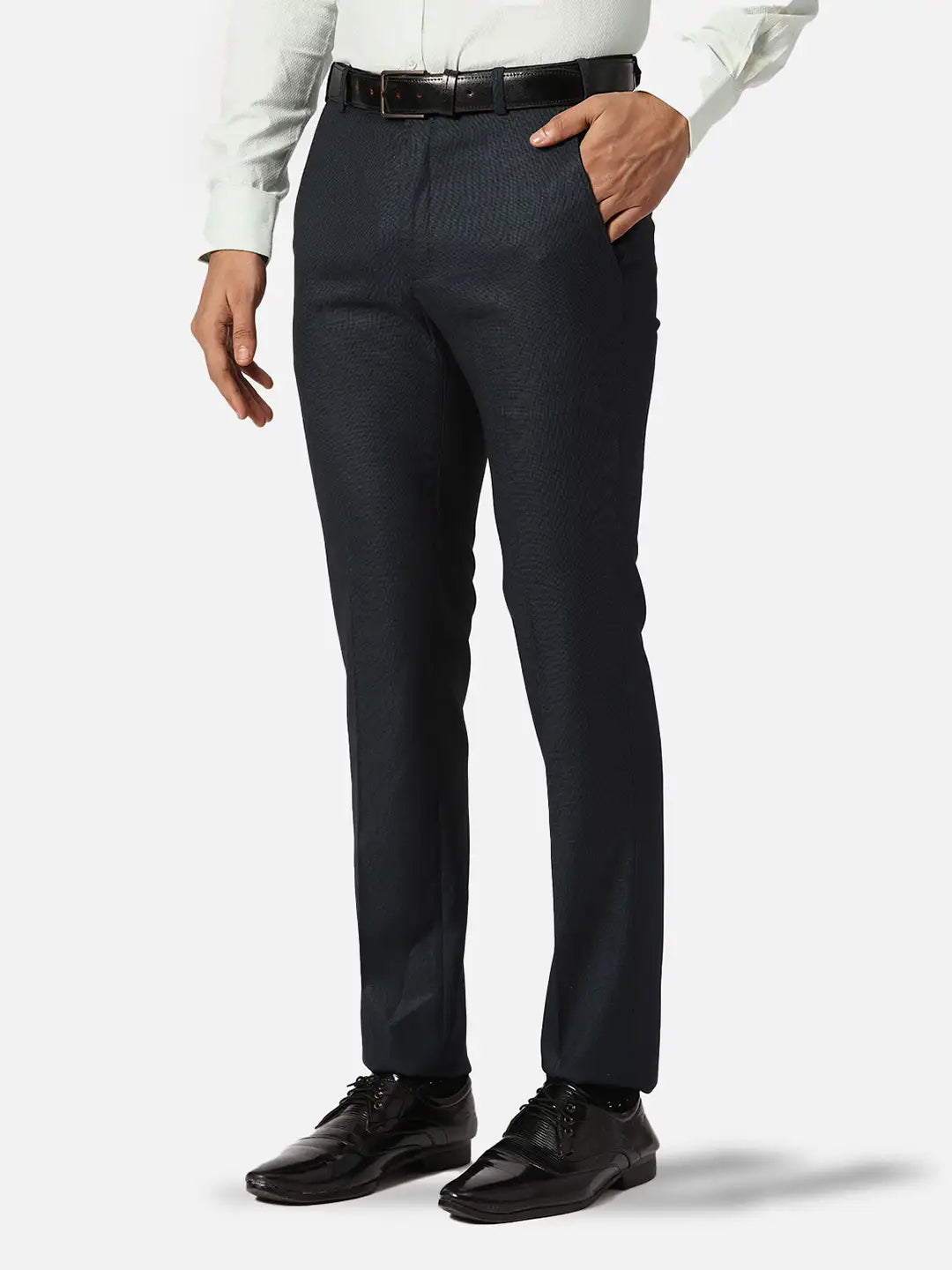 Park Avenue Slim Fit Checkered Fancy Blue Trouser