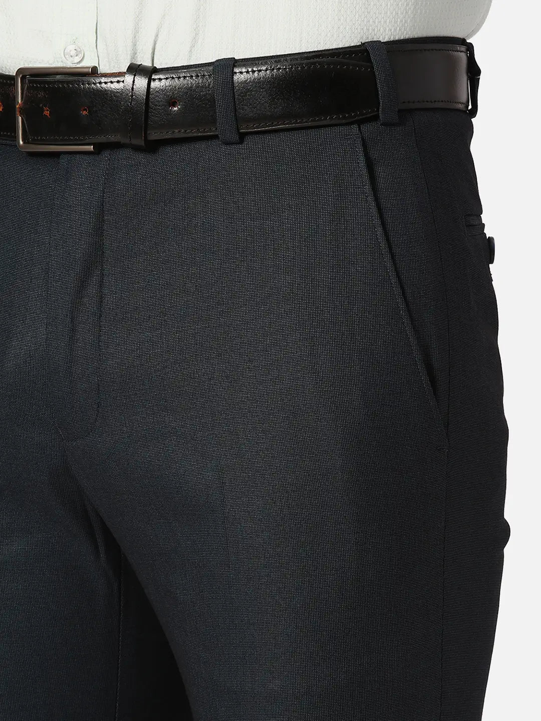 Park Avenue Slim Fit Checkered Fancy Blue Trouser