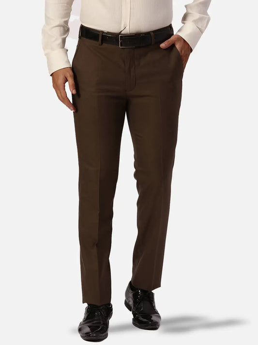Park Avenue Slim Fit Self Design Dark Blue Trouser