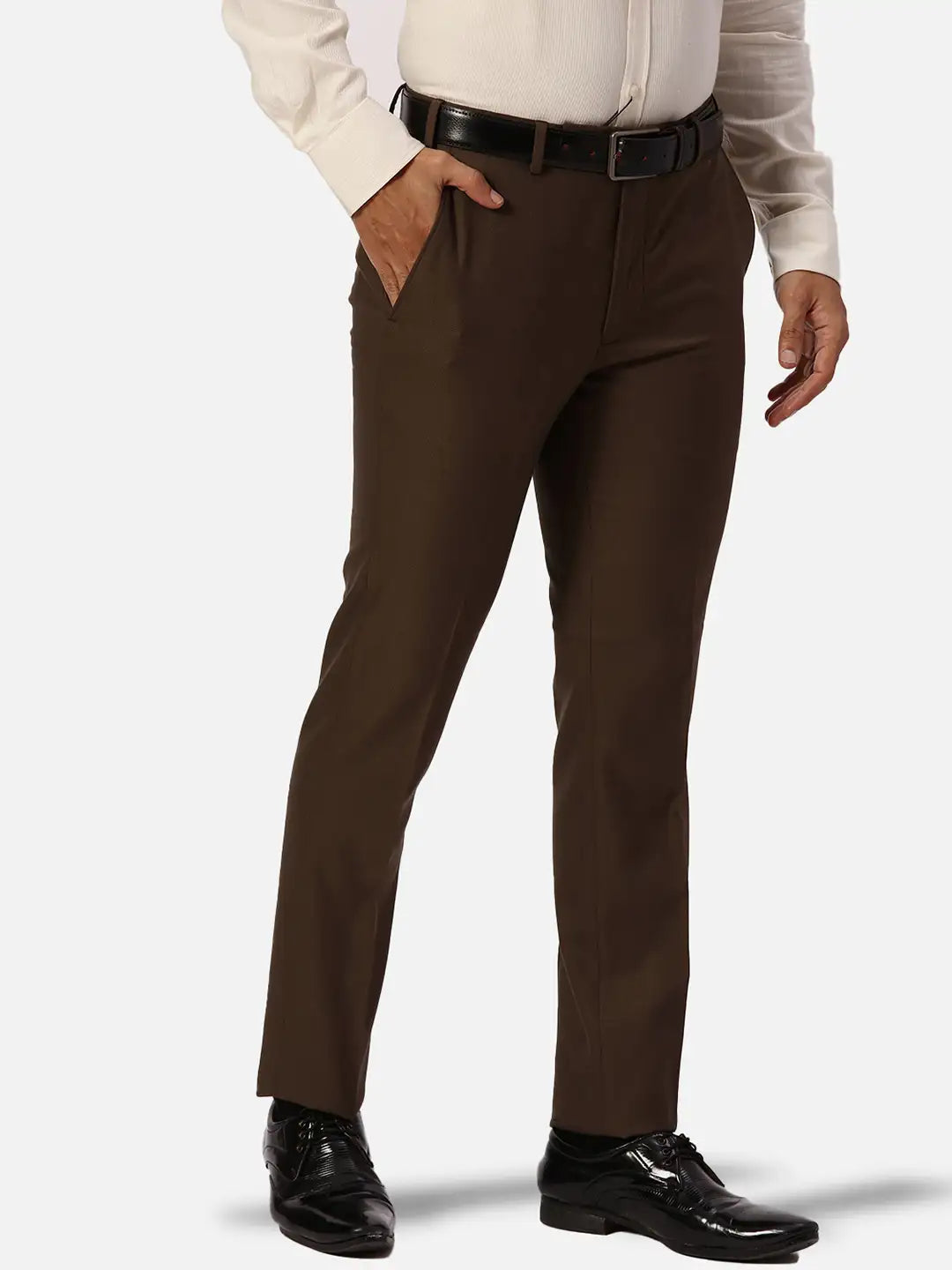 Park Avenue Slim Fit Self Design Dark Blue Trouser