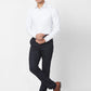 Park Avenue Men Grey Structure Super Slim Fit Polyester Blend Trouser