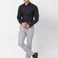 Park Avenue Men Blue Plain Super Slim Fit Polyester Blend Trouser