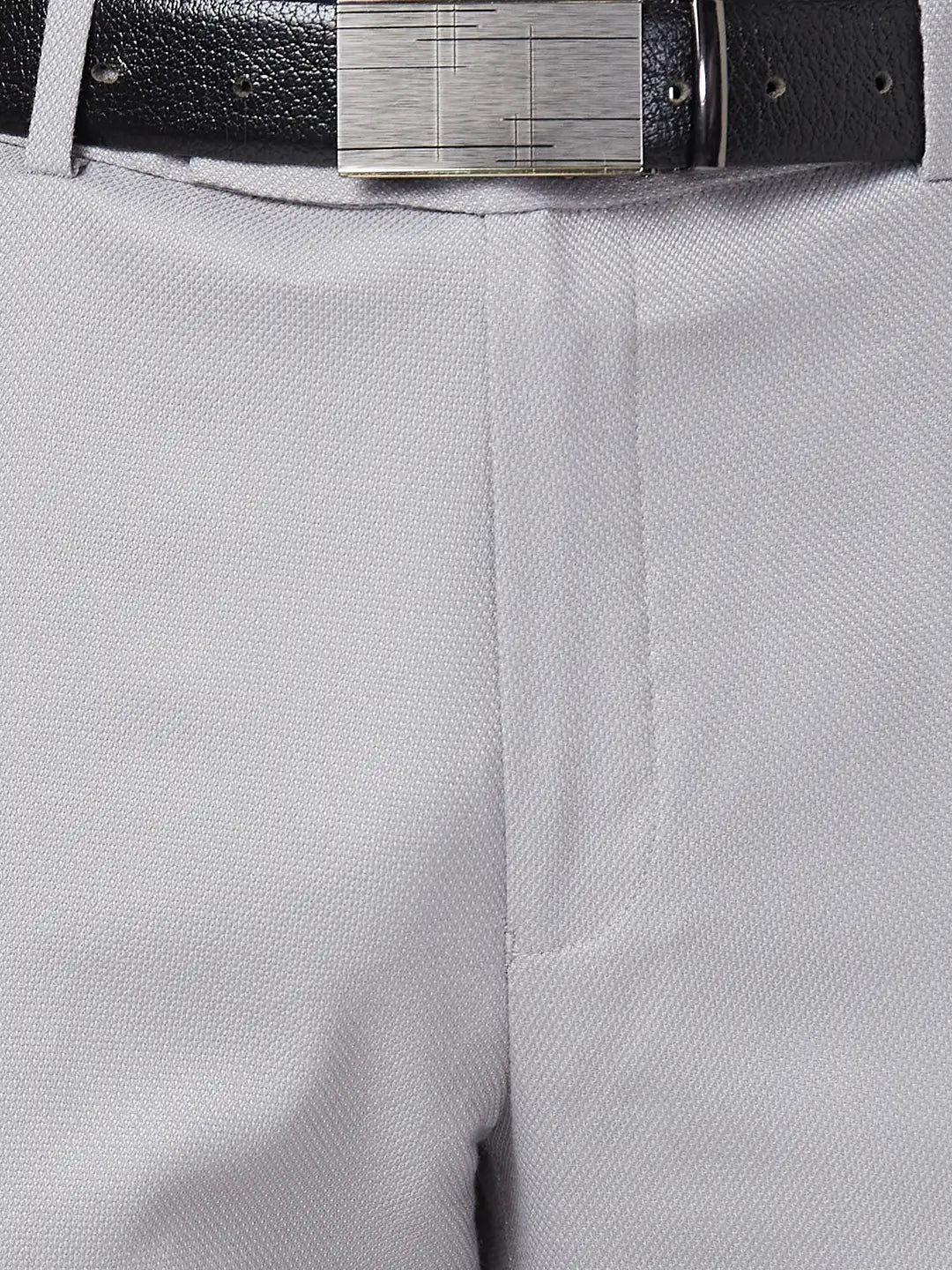 Park Avenue Men Blue Plain Super Slim Fit Polyester Blend Trouser