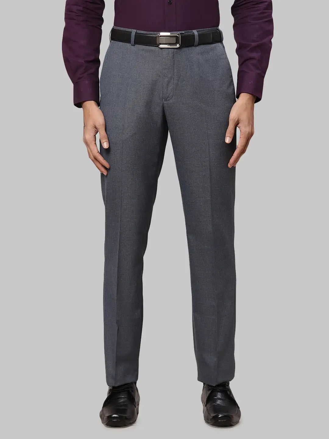 Men Regular Fit Dark Blue Trouser