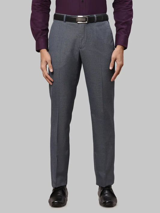 Men Regular Fit Dark Blue Trouser