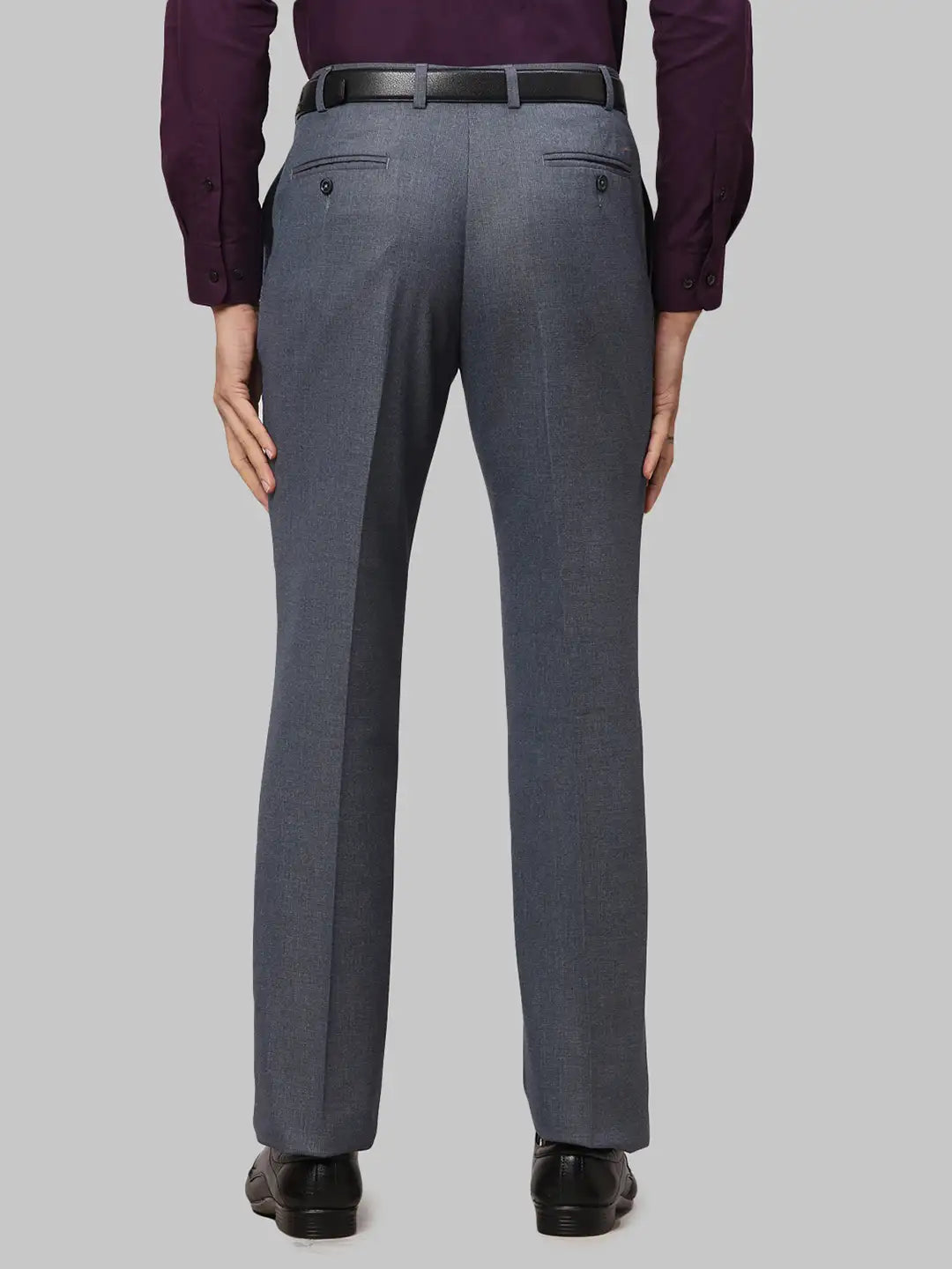 Men Regular Fit Dark Blue Trouser