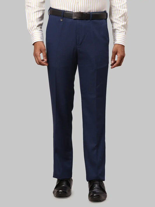 Men Regular Fit Blue Trouser
