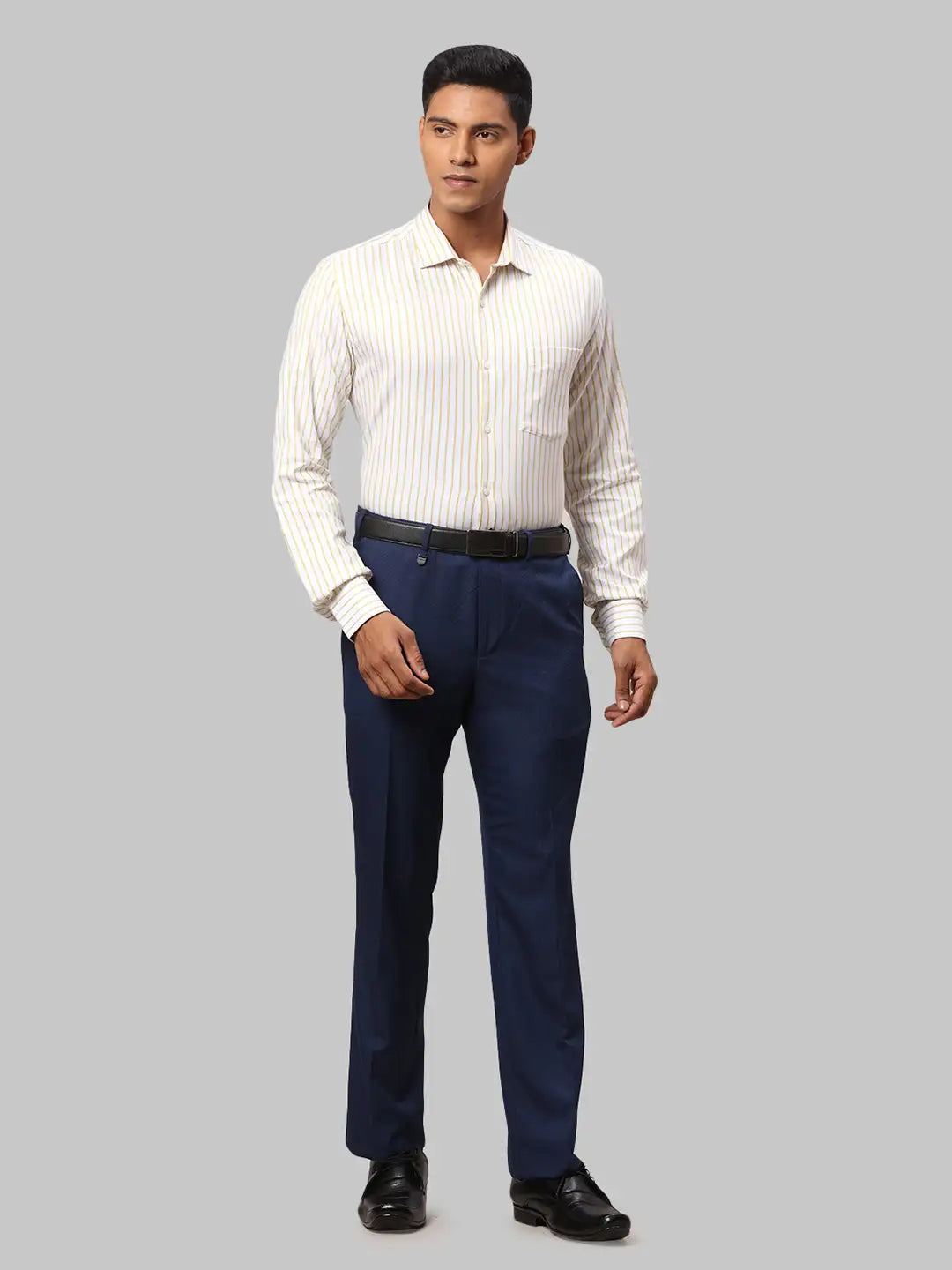 Men Regular Fit Blue Trouser