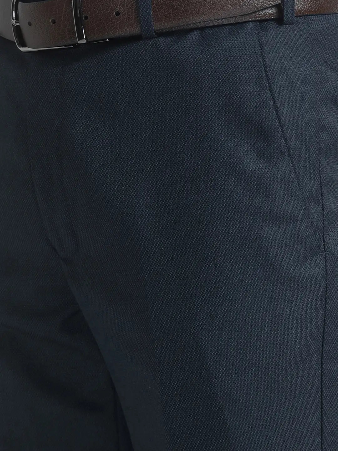 Men Regular Fit Medium Blue Trouser