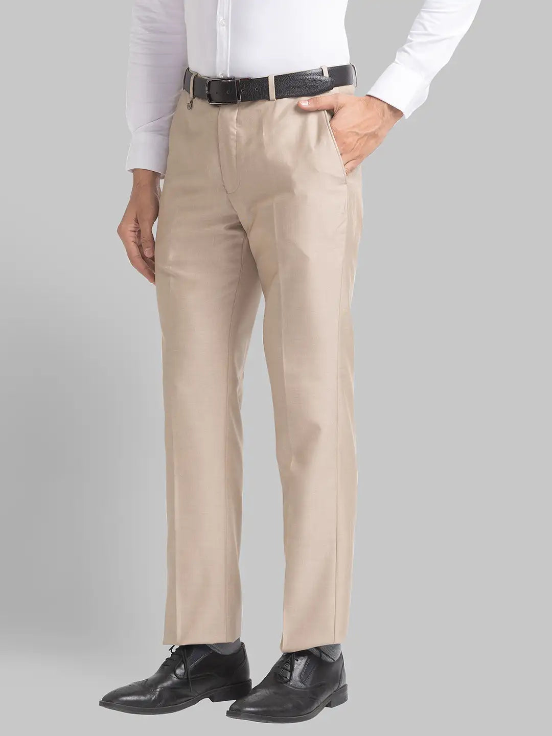 Men Regular Fit Medium Grey Trouser