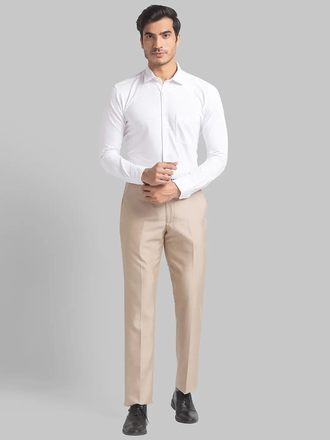 Men Regular Fit Medium Grey Trouser
