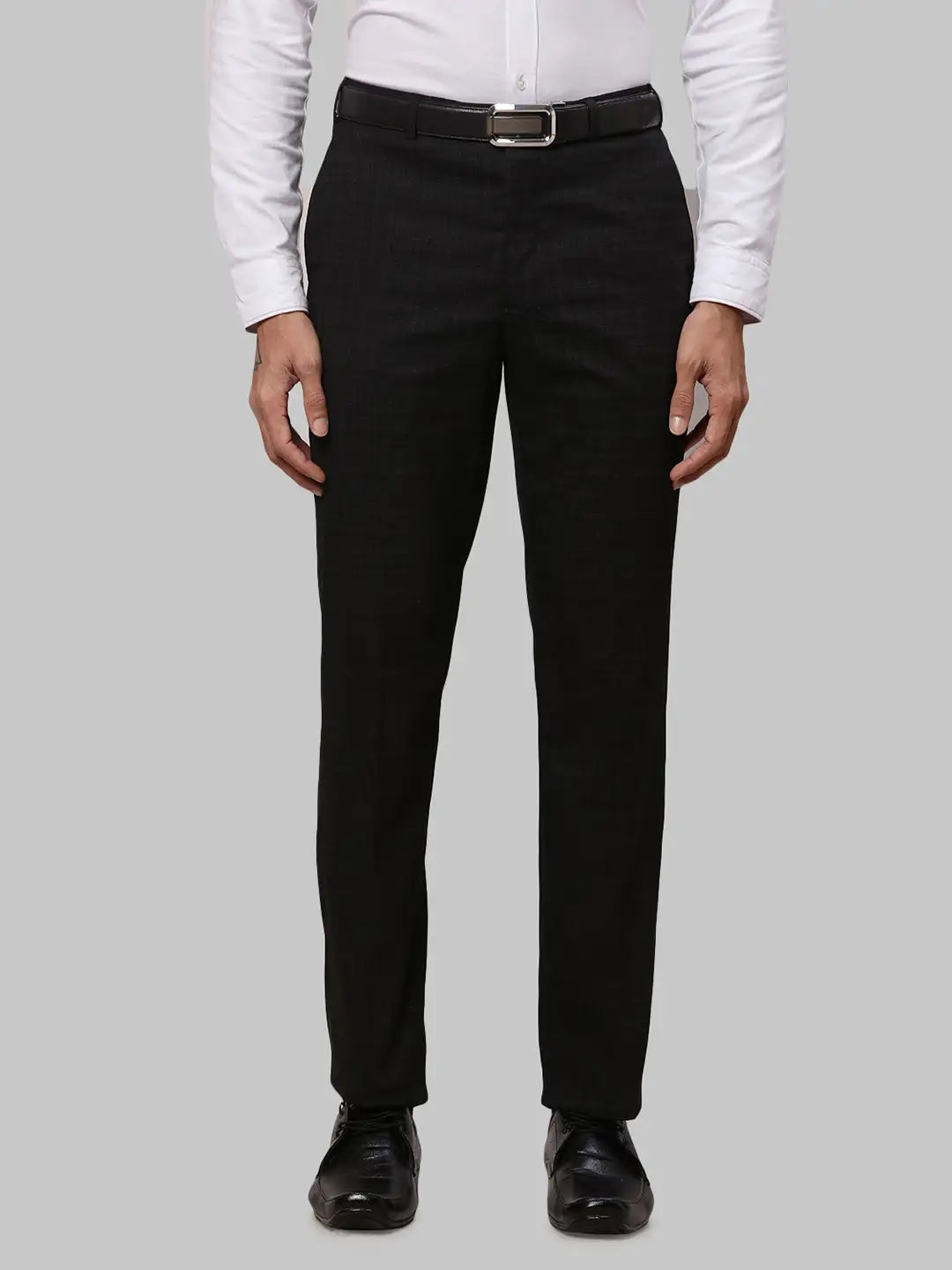 Men Regular Fit Grey Trouser