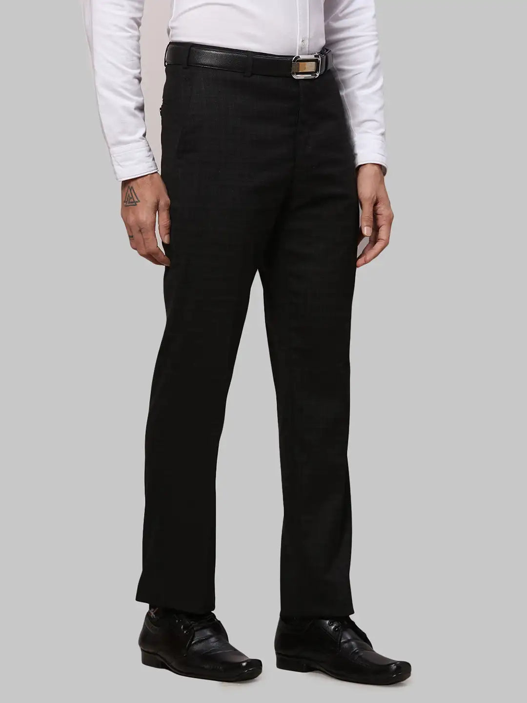 Men Regular Fit Grey Trouser