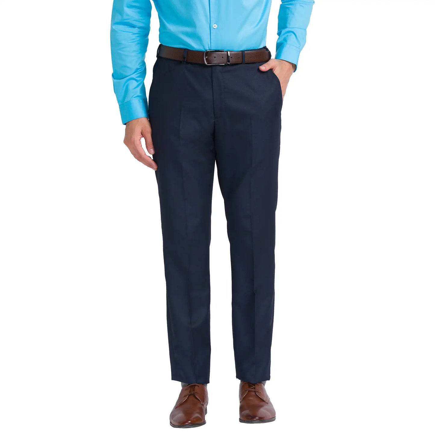 Men Regular Fit Black Trouser