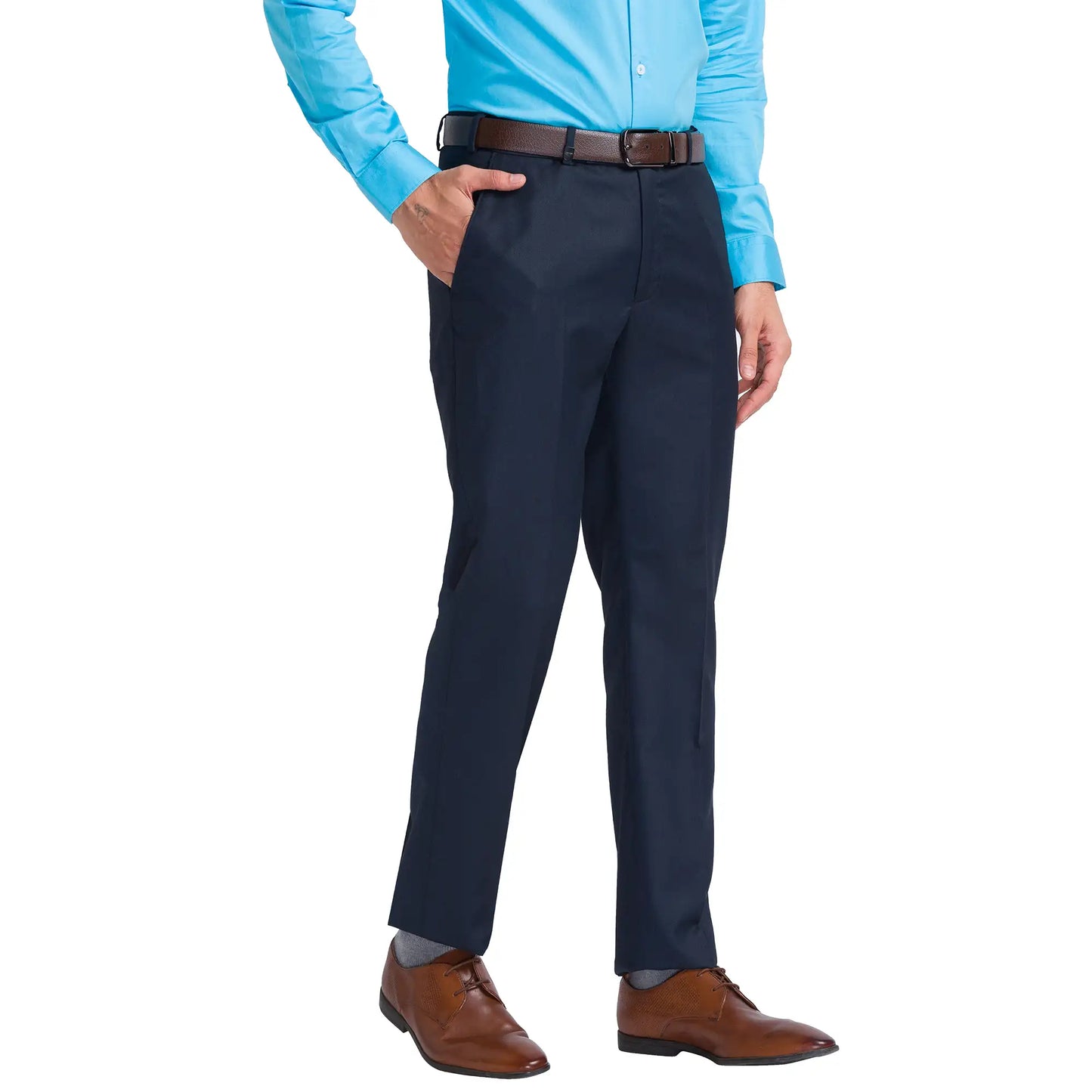 Men Regular Fit Black Trouser