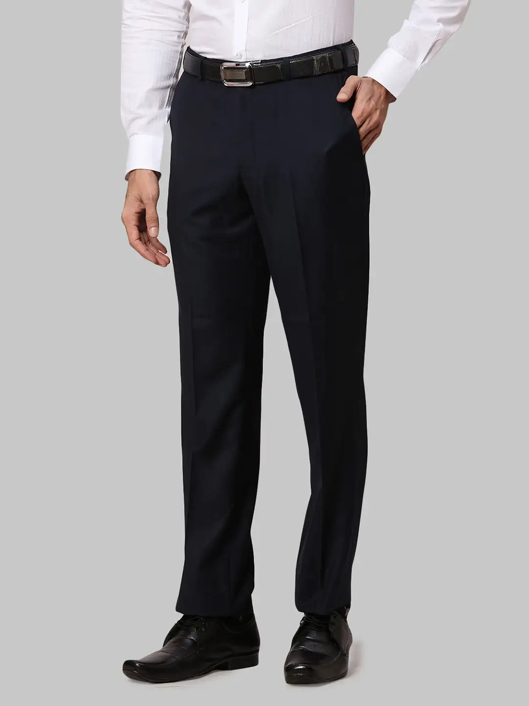 Men Regular Fit Black Trouser