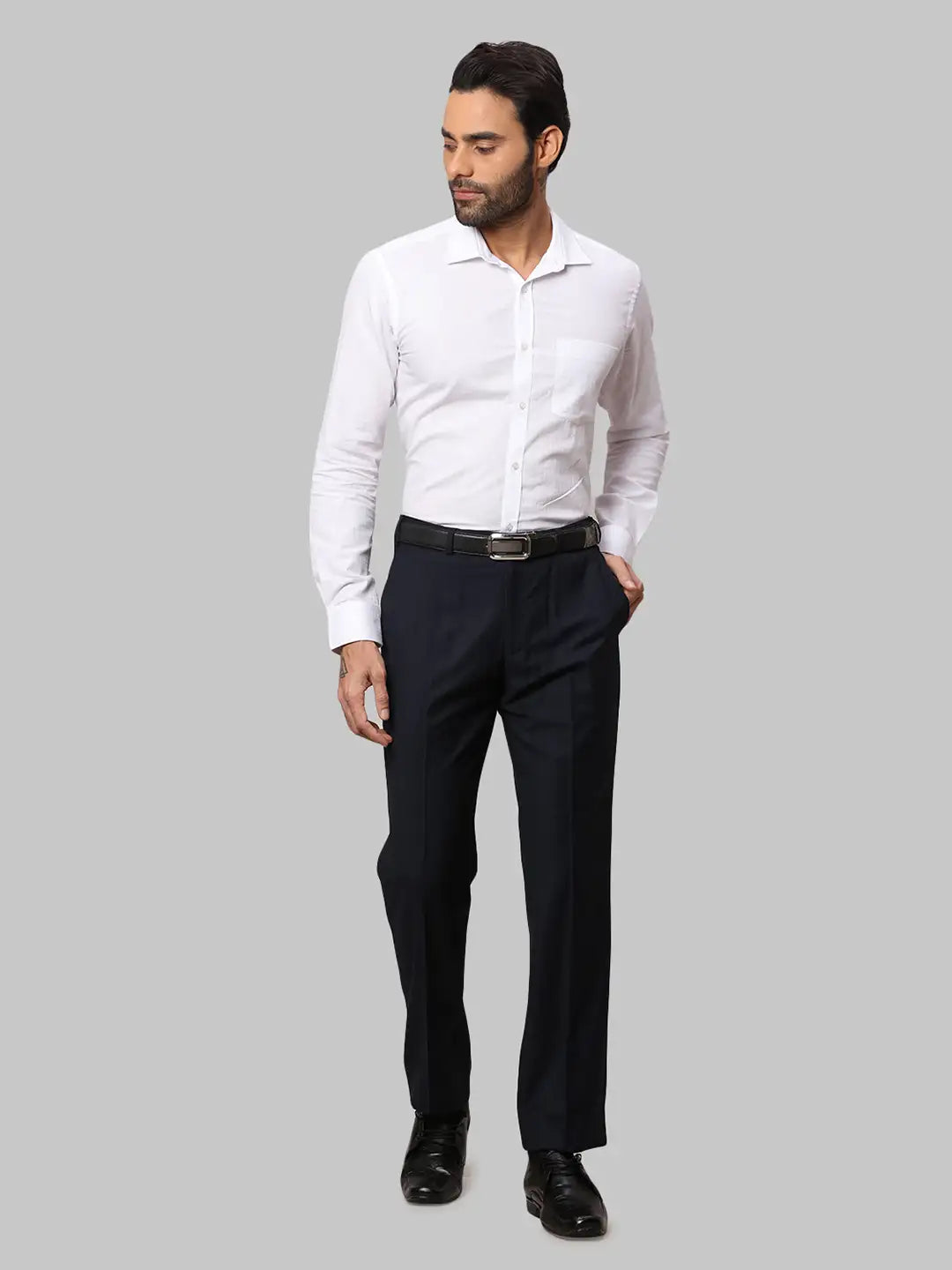 Men Regular Fit Black Trouser