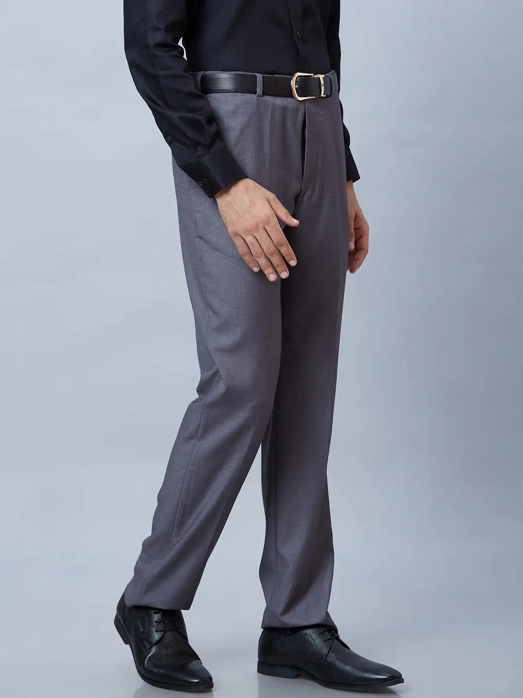 Men Blue Neo Fit Twill Viscose Polyester Blend Trouser