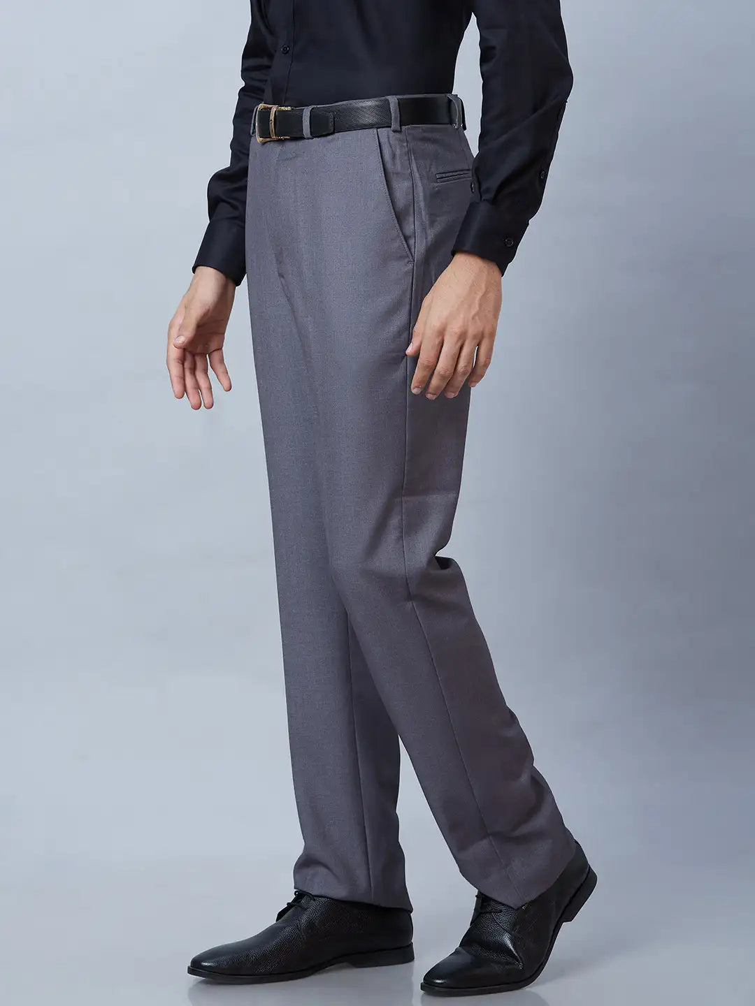 Men Blue Neo Fit Twill Viscose Polyester Blend Trouser