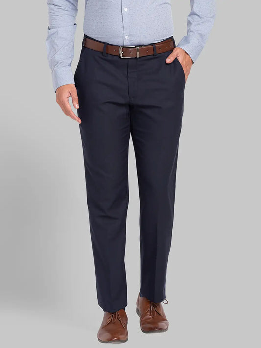 Men Smart Fit Blue Trouser