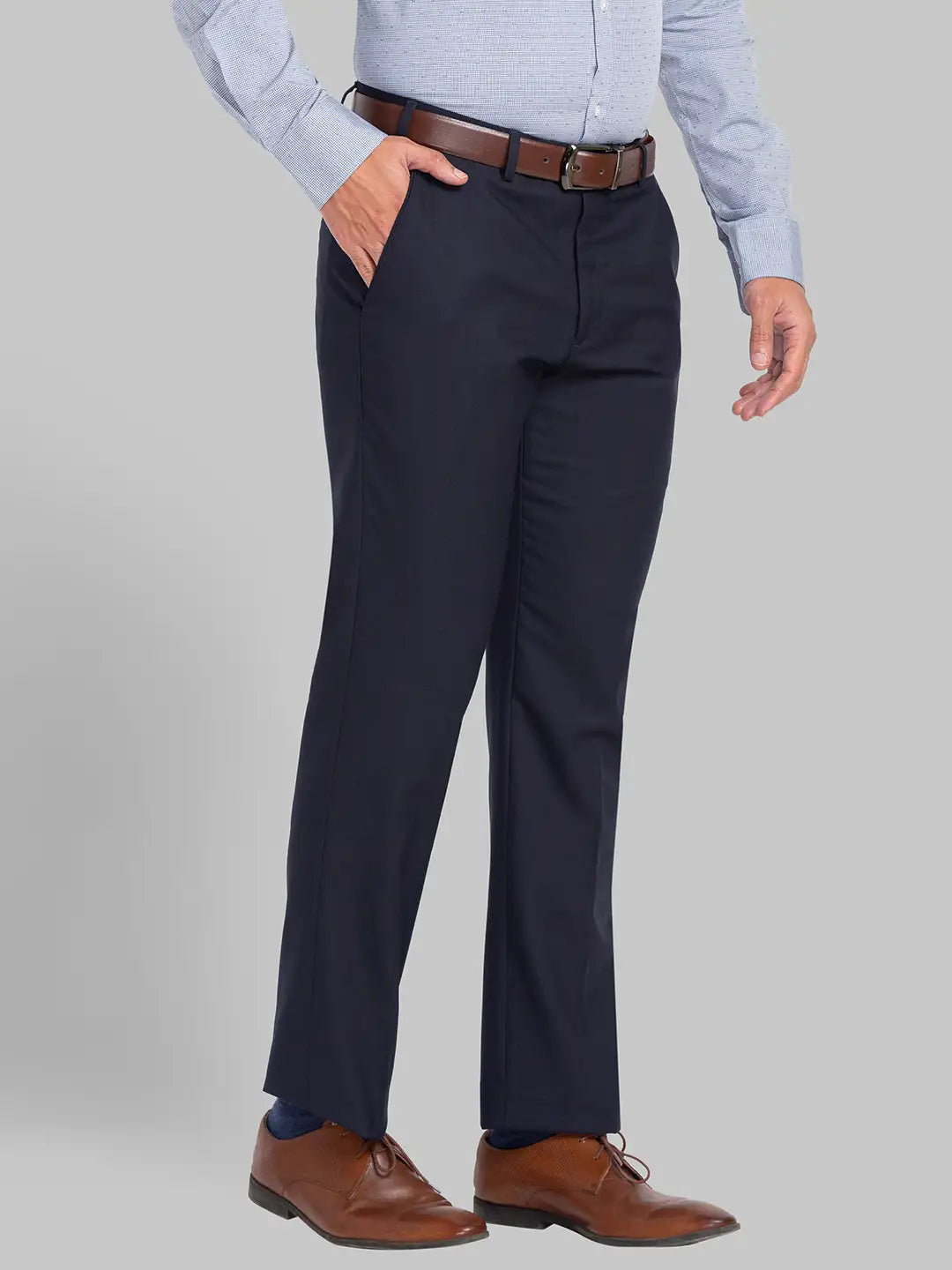 Men Smart Fit Blue Trouser