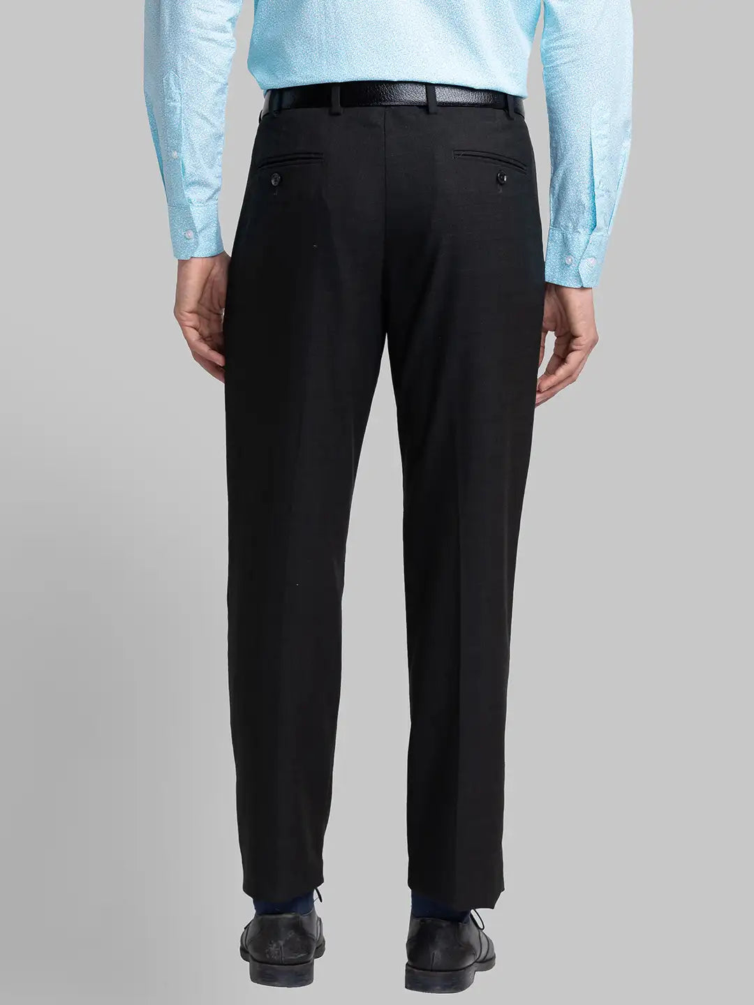 Men Brown Smart Fit Structure Polyester Blend   Trouser