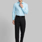 Men Brown Smart Fit Structure Polyester Blend   Trouser