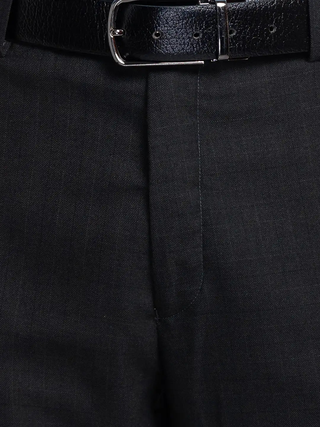 Men Brown Smart Fit Structure Polyester Blend   Trouser