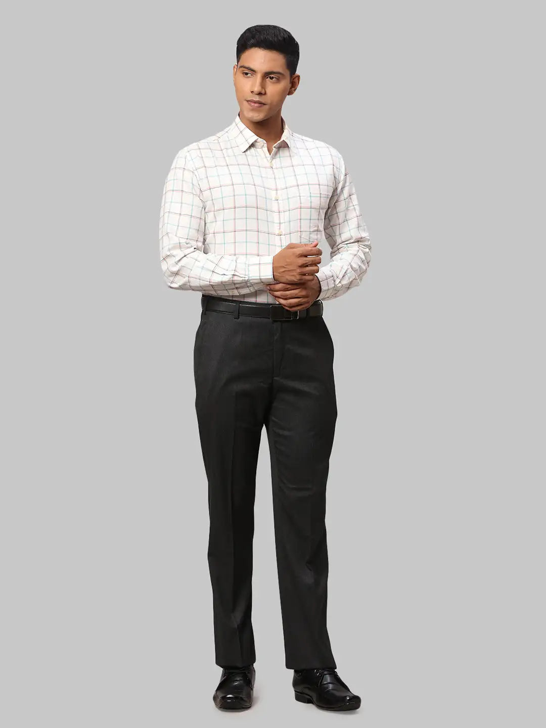 Men Regular Fit Blue Trouser