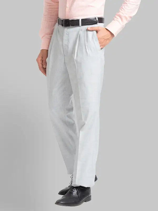 Men Slim Fit Grey Trouser