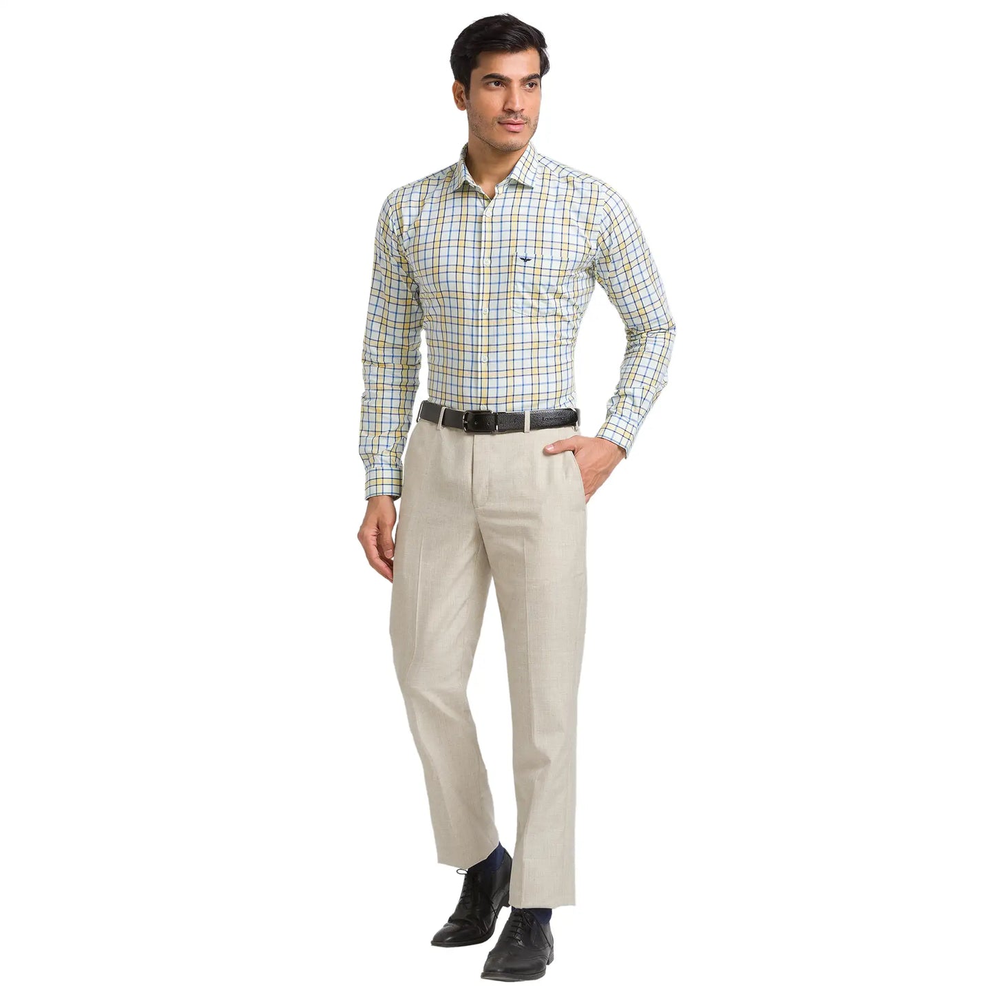 Men Slim Fit Brown Trouser