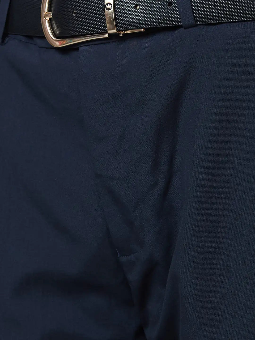 Men Brown Smart Fit Structure Polyester Blend Trouser